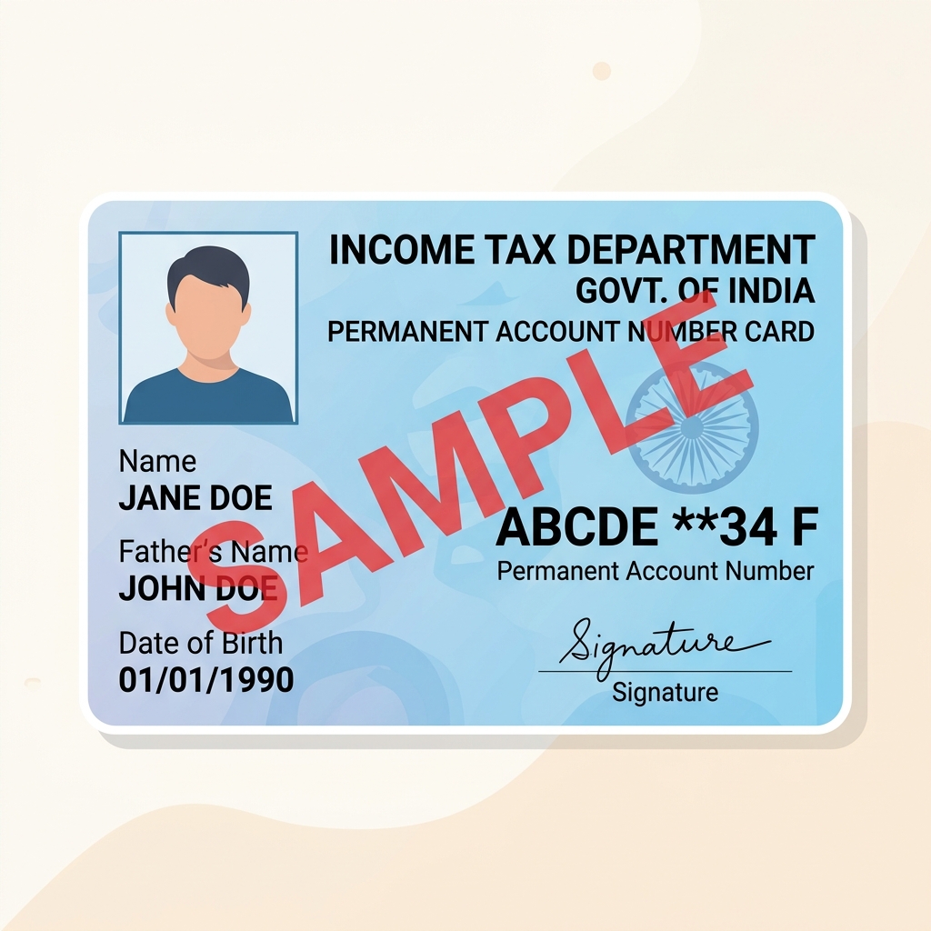 Sample Masked PAN Card Graphic